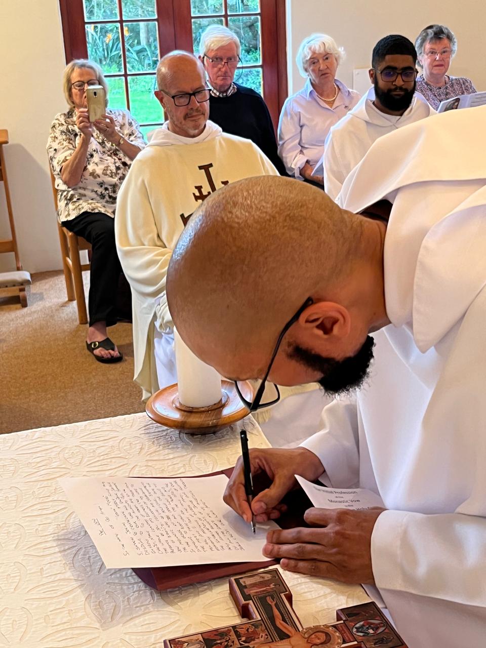 br josias signs the instrument of profession